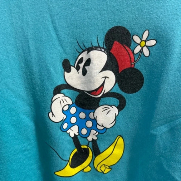 Vintage 90s Minnie Mouse Sweatshirt Kids Medium Blue Disney Store Exclusive L - Picture 4 of 4